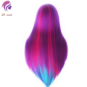 Tête d'entraînement pour cheveux longs et colorés en gros, tête de mannequin de salon avec maquillage, modèle de tête d'entraînement pour barbier, poupée mannequin - Product Image 2