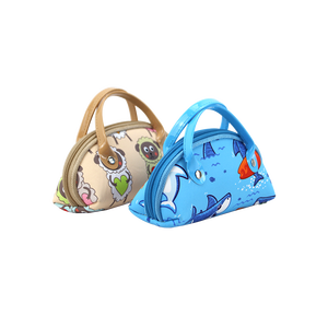 Neoprene made pouch for eyeglasses with handle design digital colorful printing for kids glasses storage bag portable carry bags