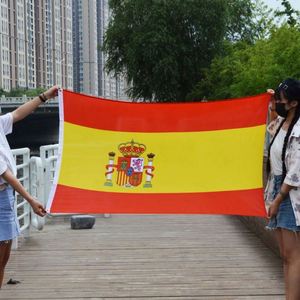 Drapeaux de l'Espagne de haute qualité et économiques, 3x5 pieds (90x150 cm), taille personnalisée, bannières en polyester imprimées numériquement, mât de drapeau en aluminium, à suspendre - Product Image 6