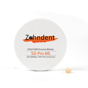 Zahndent mới phổ biến 57% mờ CAD cam phòng thí nghiệm Nha Khoa Vật liệu nha khoa 5D Pro Multilayer Zirconia khối - Product Image 1