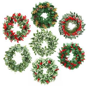 พวงมาลาคริสต์มาสและพวงมาลัยประดิษฐ์พร้อมผลเบอร์รี่สำหรับตกแต่งบ้านต้นไม้เทียมติดประตูหน้าห้องเป็นมิตรต่อสิ่งแวดล้อม - Product Image 4