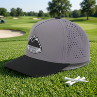 Casquette de baseball personnalisée en caoutchouc imperméable avec logo perforé pour le golf, la course et les activités de plein air