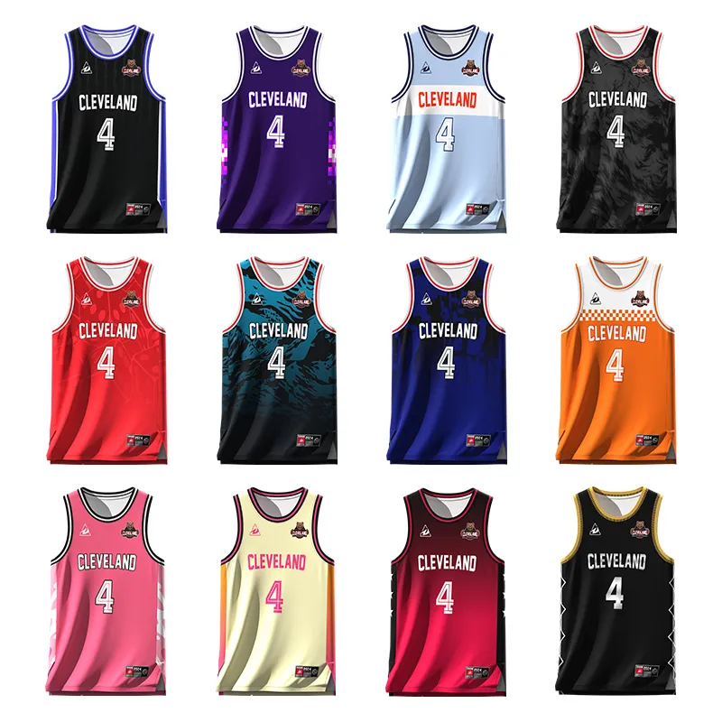 Setelan seragam basket poliester kustom Jersey olahraga cetak Khusus jaring bersirkulasi untuk pria Set Jersey latihan basket