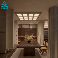 Nouveau design 2026 : Mobilier de café-bar en bois massif avec éclairage LED pour kiosque alimentaire de centre commercial, utilisation intérieure/extérieure