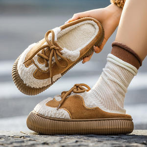 Pantoufles d'hiver pour femmes en coton avec semelle épaisse et chaude pour l'extérieur, semelle antidérapante et douce pour l'intérieur - Product Image 3