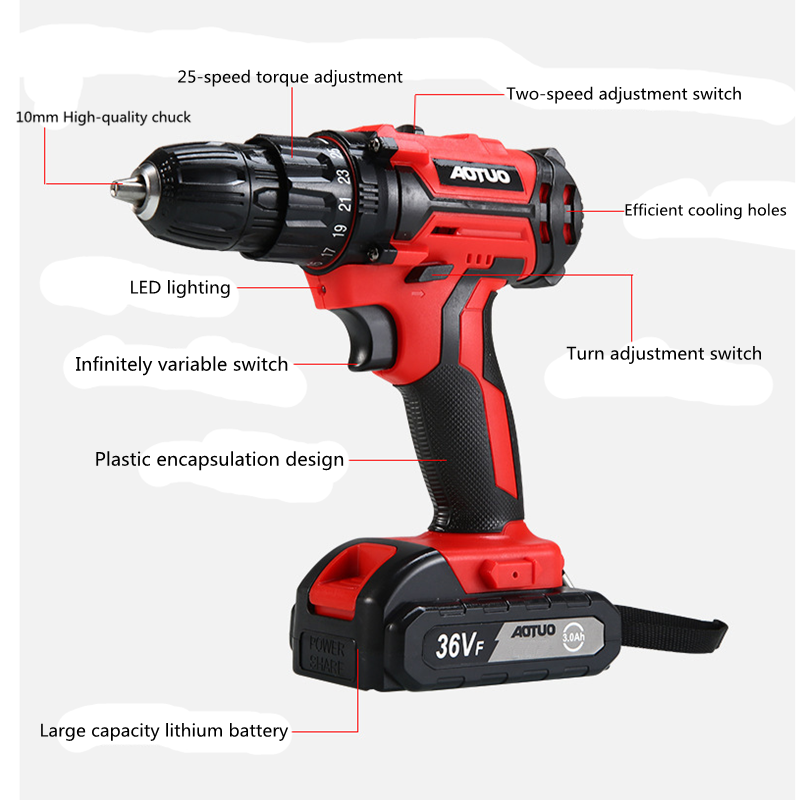 Multi-functional Rechargeable New Model Cordless Screwdriver Lithium Electric Power Drill Machine Combo – Yiwu Juntu H6e04c311e4ce42e8a8ba7bac4124a741q