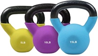 Kettlebell en fonte massif recouvert de néoprène, 5-50 lb, options multicolores pour le cross-training, la perte de poids et l'entraînement de force