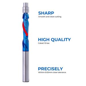 <strong>1</strong>/<strong>4</strong>&quot; Shank Spiral <strong>Flush</strong> Trim <strong>Router</strong> <strong>Bit</strong> Woodworking End Mill Solid Carbide Bearing Guided <strong>Router</strong> <strong>Bit</strong> with Nano Coating - Product Image 5