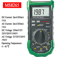 Mastech MS8265 Multimeter Digital Manual, Pengukur Arus Tegangan AC/DC Jangkauan Manual dengan Pengukuran Frekuensi Kapasitansi Ohm