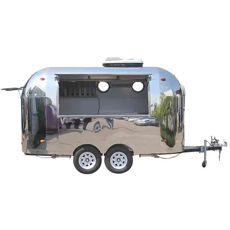 4 metri airstream in acciaio inox nuovo design personalizzato all'aperto mobile fast food chiosco/carrello crepe/camion rimorchio cibo