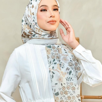 Personnalisé Nouveau Design Imprimé Floral Foulard Musulman Voile Voile Carré Musulman Printemps Femmes Malaisie Voile Hijab