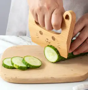 MU eco-friendly Montessori giocattoli bambino per bambini strumenti da cucina per bambini in legno coltello per bambini con manico per frutta e verdura