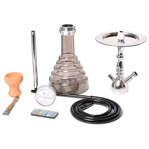 2024 Luxury LED Hookah Shisha Set Tamaño grande Vidrio de alta calidad Aluminio con manguera de acero inoxidable Venta caliente Stock - Product Image 2