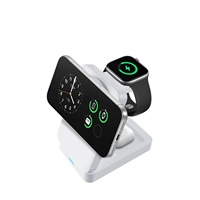 Station de charge sans fil magnétique pliable 3 en 1 pour iPhone, iWatch, AirPods, chargeur sans fil rapide 25W, support de charge portable