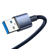 Kabel USB A ke Tipe C 15W Pengisian Cepat Kabel Data Cangkang Transparan Kabel Pengisi Daya USB C Terjalin untuk Smartphone