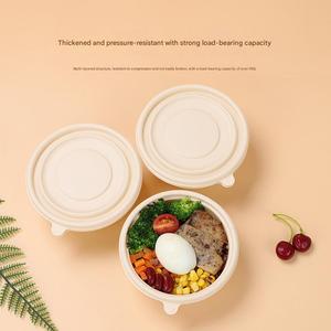 Tazón de Sopa Desechable Biodegradable de Almidón de Maíz, Ecológico, Apto para Microondas, con Tapa, 800 ml, para Comida para Llevar - Product Image 2