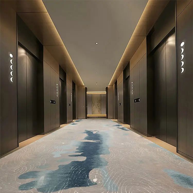 3d Custom Commercial Printed Restaurant Corridor Hotel Room Wall to Wall Tufted Handmade Luxury Rug banquet hall floor carpet