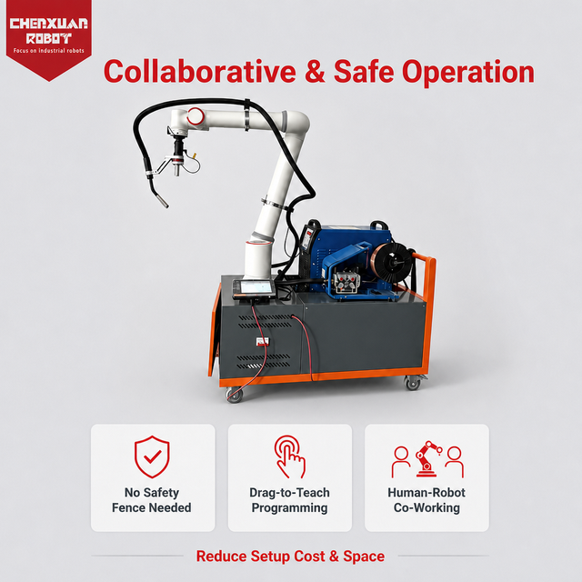 6-Axis Collaborative Welding Robot with Drag-to-Teach Programming for Flexible Small Batch Welding