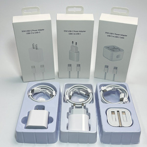 Wholesale 35W <b>USB</b>-<b>C</b> Power <b>Adapter</b> with Braided Type <b>C</b> Charging Cable PD Fast Charging Kit US/EU/UK <b>Plug</b> Retail Packaging - Product Image 1