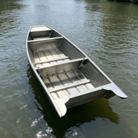 Bateau à fond plat en aluminium de 2,5 m à 6,0 m, petit bateau de pêche pour la rivière, le bassin, l'aquaculture et les opérations agricoles
