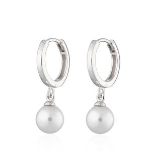 Boucles d'oreilles Huggie en argent 925 avec perles d'eau douce, design classique et moderne, bijoux de mode délicats de haute qualité - Product Image 5
