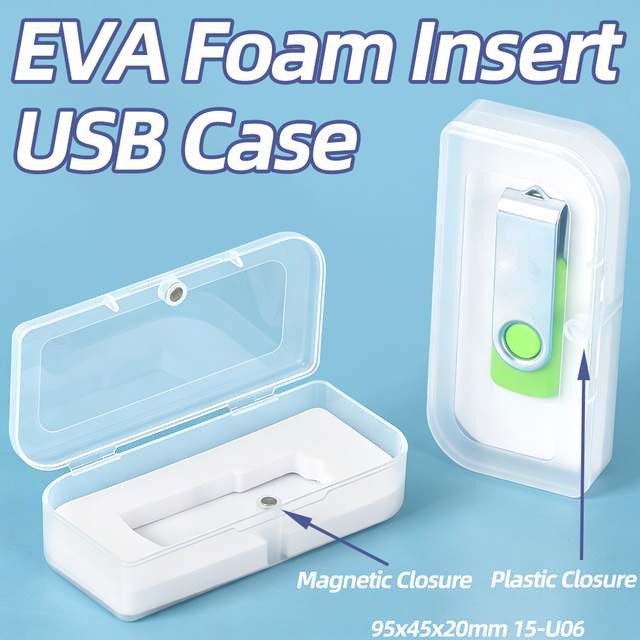 SUNSHING Plastic USB Flash Drive Case with Foam Custom Thumb Drive Case Gift Box Portable Pendrive Holder Memory Stick Packaging