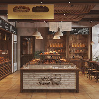 Comptoir de Bar Personnalisé en Bois pour Torréfaction de Café, Vitrine d'Exposition avec Éclairage LED pour Boulangerie, Café et Magasin