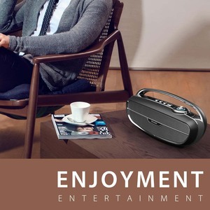 Retro Stereo Bluetooth Speaker With FM Radio Rechargeable Portable Home Wireless Speaker - Product Image 5