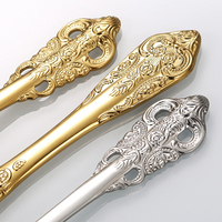 Ensemble de couverts en acier inoxydable 18/10, 12 pièces, style palais doré, manche sculpté, fourchette, couteau, cuillère pour mariage, banquet
