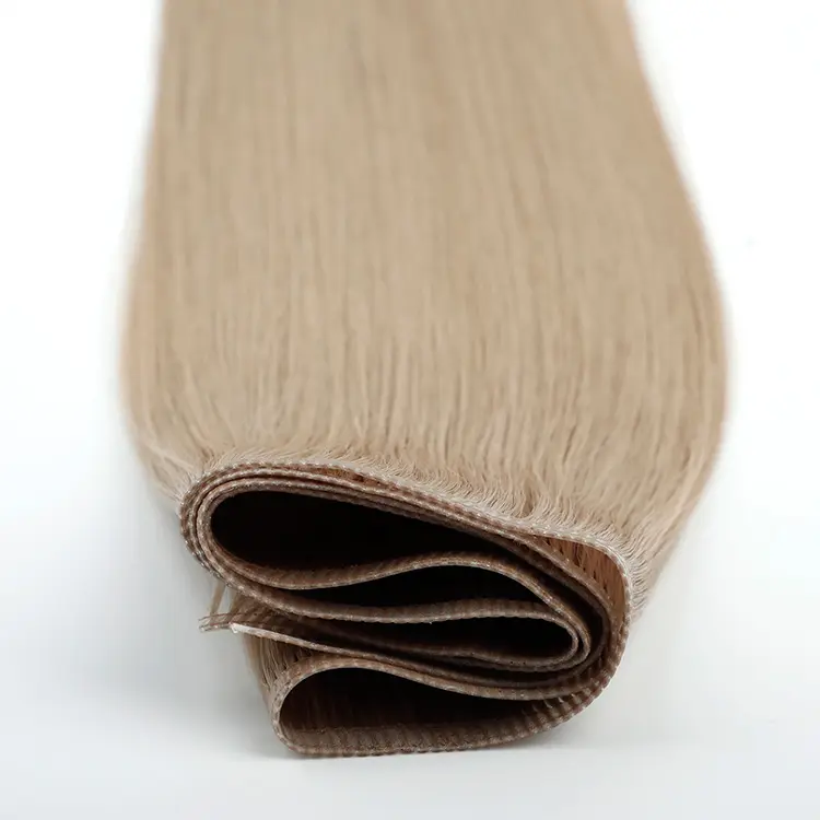 Extensões de cabelo remy pu weft 100%, extensões intactas de cabelo liso e confortáveis