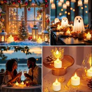 LANJO 12Pack Rechargeable Tea Lights Candles with with Magnetic <b>Wireless</b> Charging Base and remote <b>control</b> - Product Image 6