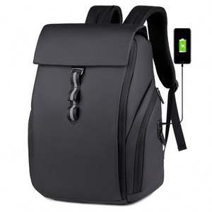 Sac à dos d'école professionnel multifonctionnel noir avec poche cachée, imperméable, logo personnalisé, sac à dos pour ordinateur portable de 15,6 pouces - Product Image 1