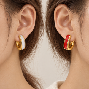 Orecchini a polsino a cuore cavo da donna, accessori per l'orecchio semplici per l'uso quotidiano - Product Image 2