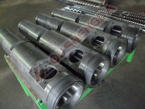 Baril double conique et vis pour extrudeuse en plastique Machine PVC tuyau WPC profil Perfil De Tuberia Rollapeel Krauss <span class=keywords><strong>Maffei</strong></span> - Product Image 3