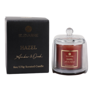 Candela Profumata ELEVARRE al Profumo di Quercia Ambrata, Barattolo da 6oz con Coperchio, Candela Decorativa per la Casa - Product Image 2