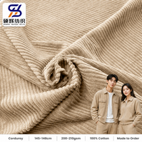 Tissu en velours côtelé 200-210 g/m², chaud, doux, durable, respirant, 100 % coton, pour vestes, pantalons, manteaux, sacs, filles