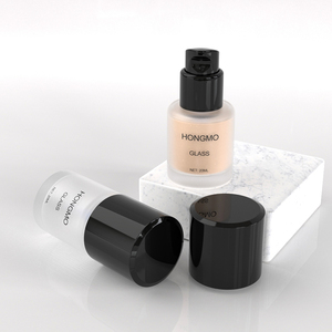 Flacon vide en verre de 20 ml pour fond de teint avec bouchon noir, emballage de maquillage, flacons pompe personnalisés transparents ou givrés pour <span class=keywords><strong>crème</strong></span> cosmétique - Product Image 2