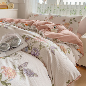 Bán Buôn 4Pcs Nữ Hoàng Vua Bộ Đồ Giường Bộ In Bông Bộ Đồ Giường Đặt Cho Nhà Sử Dụng - Product Image 4