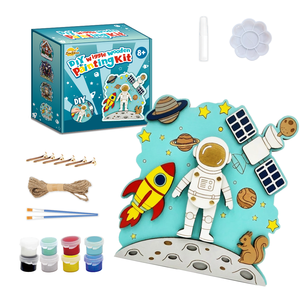 DIY 3D Weltraum Holzpuzzle Malset Kreatives Astronauten-Lunarbase-Bastelset mit Aufhänge-Kit Ideales Geschenk für Kinder - Product Image 2