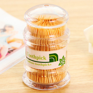 Bamboo Toothpicks With Holder 7-8Cm Portable Disposable Double-Ended For Home Hotel Use 100-200 Pieces Per Pack - Product Image 4