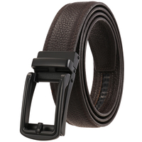 Ceinture en cuir pour homme LY33-23435-5 - Boucle automatique hybride de type ardillon de 3,0 cm, ceinture à cliquet en cuir pleine fleur grainé pour homme