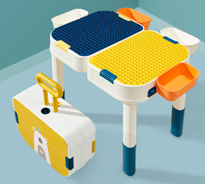 Trẻ Em Hoạt Động Chơi Bàn Với Hộp Lưu Trữ Ghế Đa Khối Xây Dựng Bàn Học Bàn Đồ Chơi Đặt Cho Trẻ Mới Biết Đi Bé Trai Bé Gái Playroom - Product Image 1