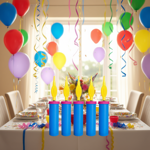 Globos Redondos de Plástico Azules Resistentes para Fiestas Infantiles, Paquete de 12 Unidades - Product Image 5