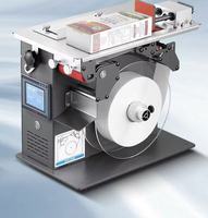 Machine d'étiquetage semi-automatique de type L 90 pour petites boîtes et cartons - Étiqueteuse de bureau PLC pour étiquettes autocollantes inviolables en papier