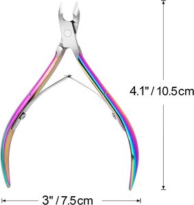 Coupe-cuticules en acier inoxydable à 16 dents, double ressort, couleur or rose, pour droitier, outil de manucure - Product Image 2