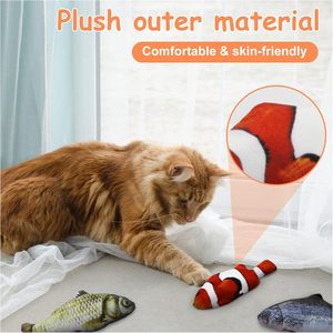 Jouet interactif pour chat, poisson réaliste en peluche électrique qui bouge et s'agit, amusant, rechargeable par USB, pour mordre, mâcher et exercer, jouet en forme de poisson-chat - Product Image 4
