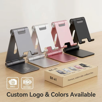 Support de téléphone de bureau réglable en aluminium Boxiang 18Y, supports pliables pour tablettes PC pour iPhone 16 15 iPad Pro 12.9, vente en gros OEM