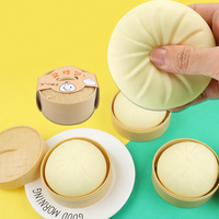 2026 Jouets à presser anti-stress en forme de boulettes et pains Bao, avec visage souriant, style cuisson vapeur, et kit de cuisson vapeur