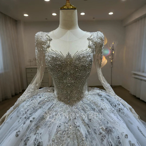 Beautiful Beaded <b>Sequin</b> Lace Illusion Bridal Ball Gown Vestidos De Novia Boda Lsjj19 - Product Image 2