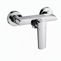 Mitigeur de douche et bain contemporain en laiton à jet de pluie unique avec barre coulissante, cartouche céramique, finition chromée pour appartement et hôtel